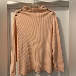 Talbots Pink Plus Size Ribbed Sweater Size 2X Mock Neck Lightweight